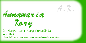 annamaria kory business card